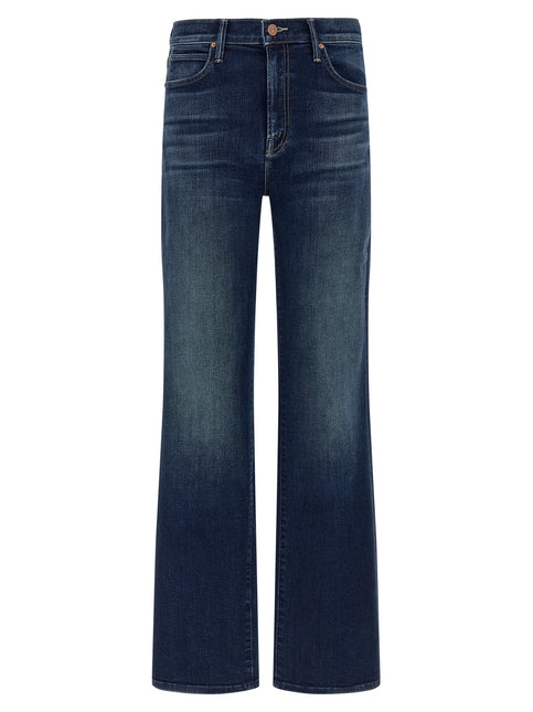 Mother Denim Blue Cotton Straight-Leg Jeans