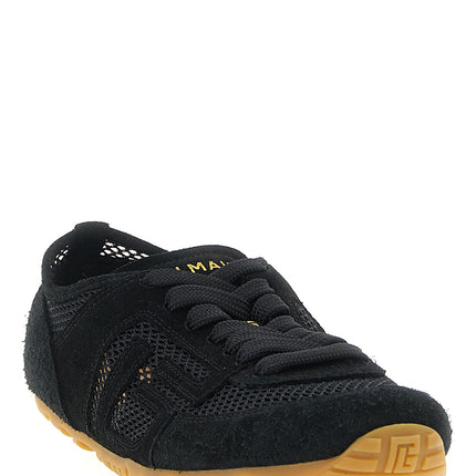 Balmain Black Calfskin Athletic Sneakers