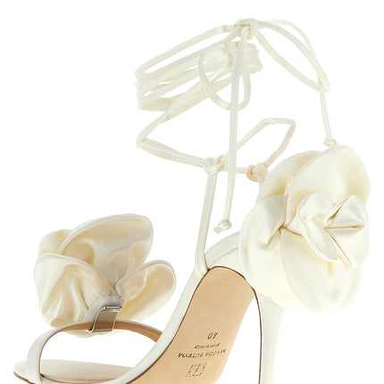 Magda Butrym White Viscose Stiletto Heel Sandals
