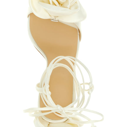 Magda Butrym White Viscose Stiletto Heel Sandals
