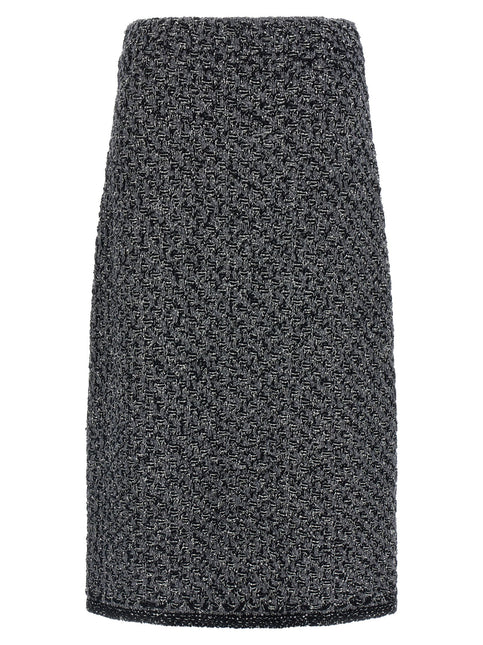 Fabiana Filippi Blue Cotton Midi Skirt