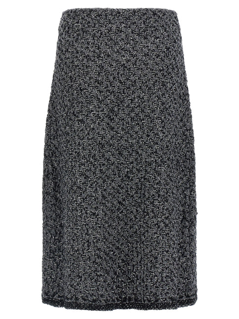 Fabiana Filippi Blue Cotton Midi Skirt