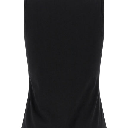 Balmain Black Cotton Sleeveles T-Shirt