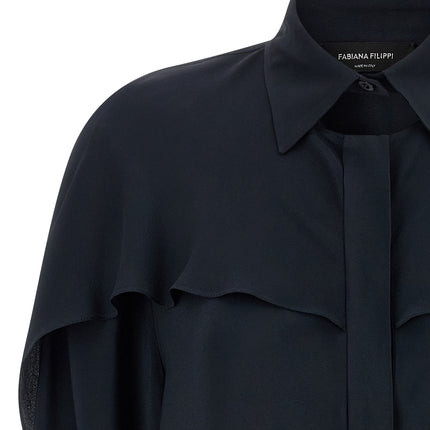 Fabiana Filippi Blue Acetate Blouse