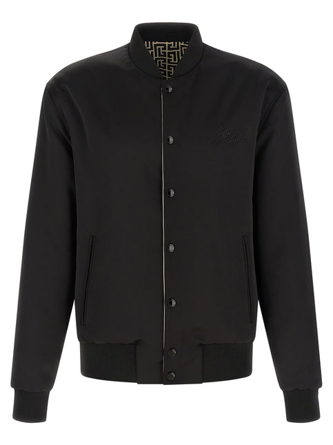 Balmain Black Polyamide Bomber