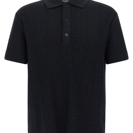 Balmain Blue Wool Polo Shirt