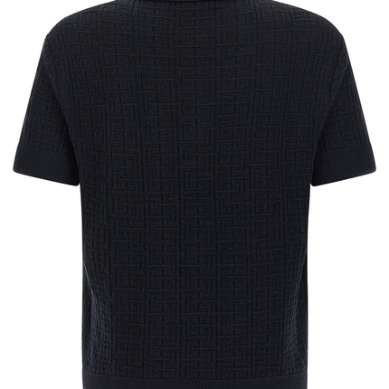 Balmain Blue Wool Polo Shirt