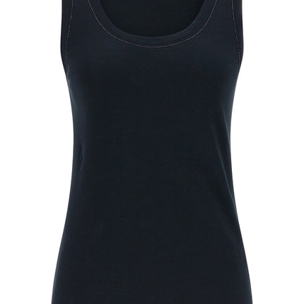 Fabiana Filippi Blue Cotton Sleeveles T-Shirt