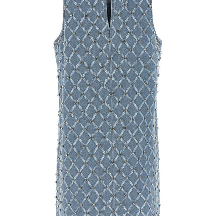 PINKO Blue Cotton Short Dress