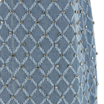 PINKO Blue Cotton Short Dress
