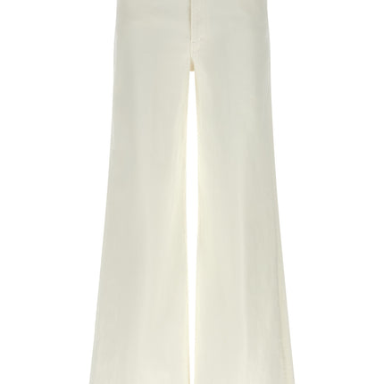 Mother Denim White Cotton Flared Jeans