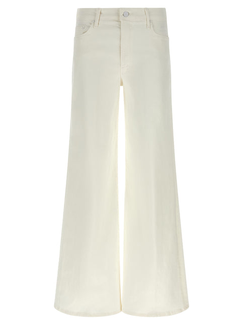 Mother Denim White Cotton Flared Jeans