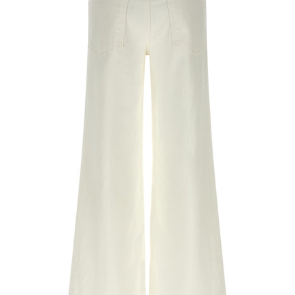 Mother Denim White Cotton Flared Jeans