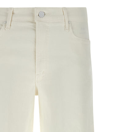 Mother Denim White Cotton Flared Jeans
