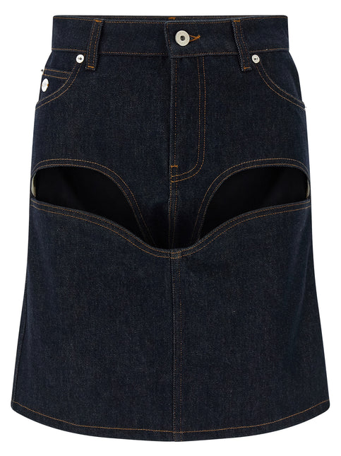 Jean Paul Gaultier Blue Cotton Long Skirt