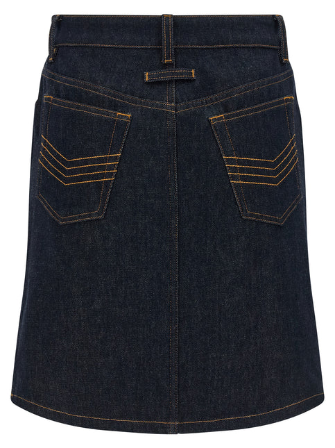 Jean Paul Gaultier Blue Cotton Long Skirt