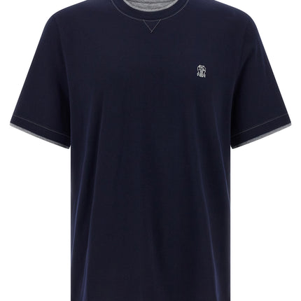 Brunello Cucinelli Blue Cotton T-Shirt