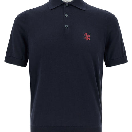 Brunello Cucinelli Blue Cotton Polo Shirt