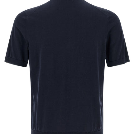 Brunello Cucinelli Blue Cotton Polo Shirt
