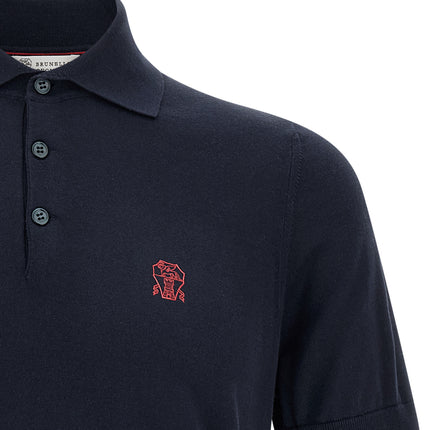 Brunello Cucinelli Blue Cotton Polo Shirt