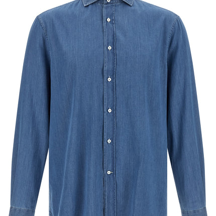 Brunello Cucinelli Blue Cotton Blouse
