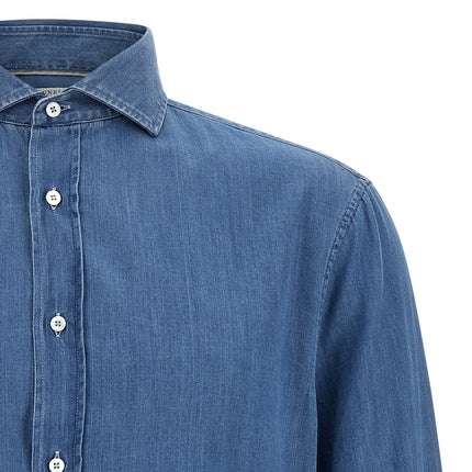 Brunello Cucinelli Blue Cotton Blouse