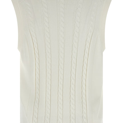 Brunello Cucinelli White Cotton Sleeveles Sweater