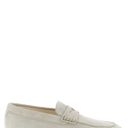 Brunello Cucinelli Gray Calfskin Slip-On Loafers