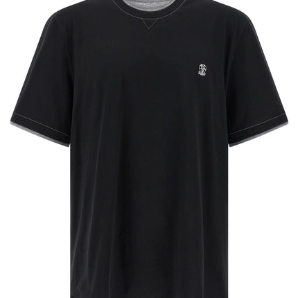 Brunello Cucinelli Black Cotton T-Shirt