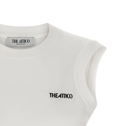 The Attico White Cotton Sleeveles T-Shirt