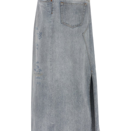 MM6 Maison Margiela Blue Cotton Mini Skirt