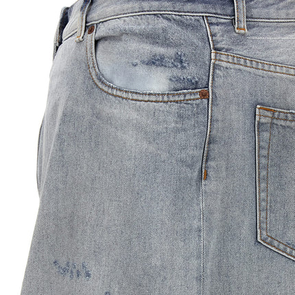 MM6 Maison Margiela Blue Cotton Mini Skirt