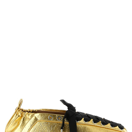Ganni Gold Polyethylene Ballet Flats