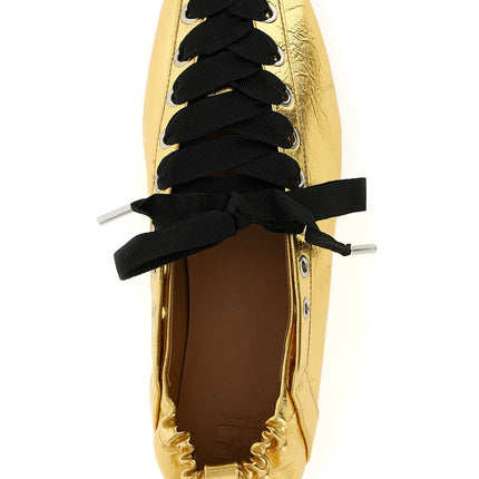 Ganni Gold Polyethylene Ballet Flats