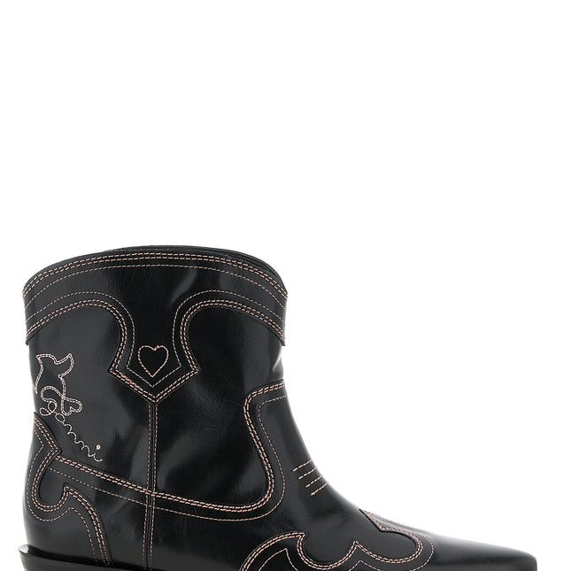 Ganni Black Polyethylene Chelsea Boots
