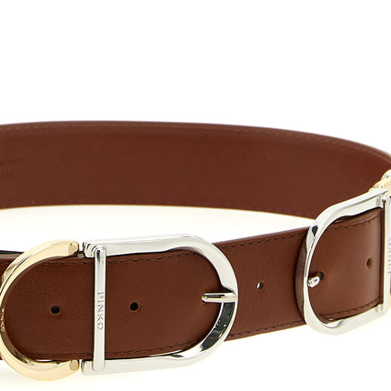 PINKO Brown Lamb Leather Regular Belt