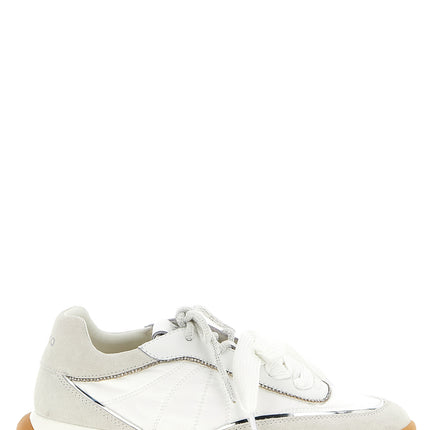 PINKO White Calfskin Athletic Sneakers
