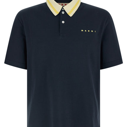 Marni Blue Cotton Polo Shirt