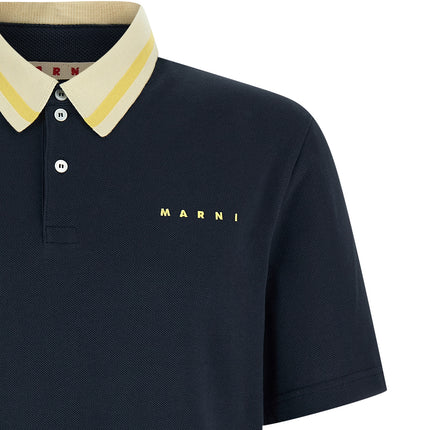 Marni Blue Cotton Polo Shirt