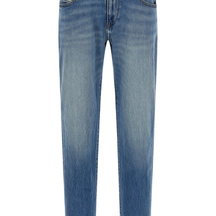 Diesel Blue Cotton Straight-Leg Jeans