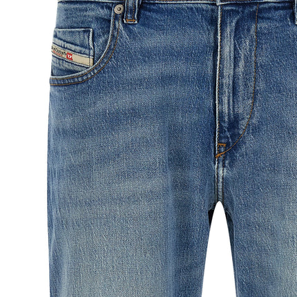 Diesel Blue Cotton Straight-Leg Jeans