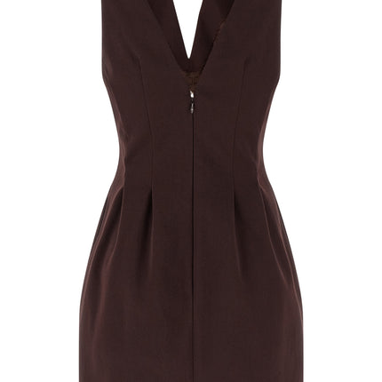 Elisabetta Franchi Brown Cotton Short Dress