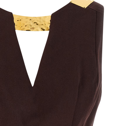 Elisabetta Franchi Brown Cotton Short Dress