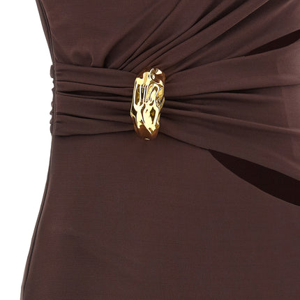 Elisabetta Franchi Brown Viscose Long Dress