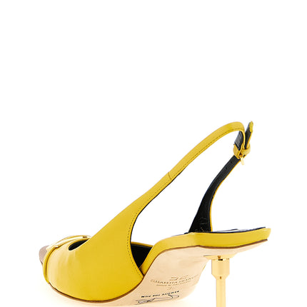Elisabetta Franchi Bicolor Leather Mid Heel Pumps