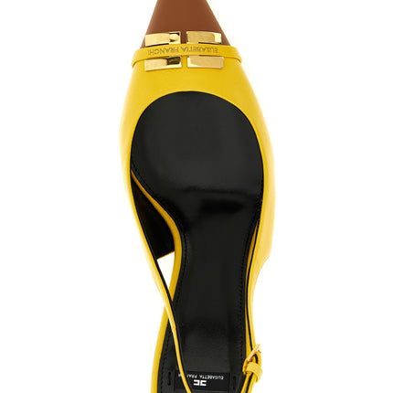 Elisabetta Franchi Bicolor Leather Mid Heel Pumps