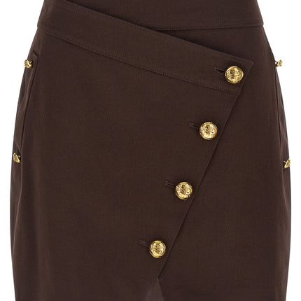 Elisabetta Franchi Brown Cotton Long Skirt