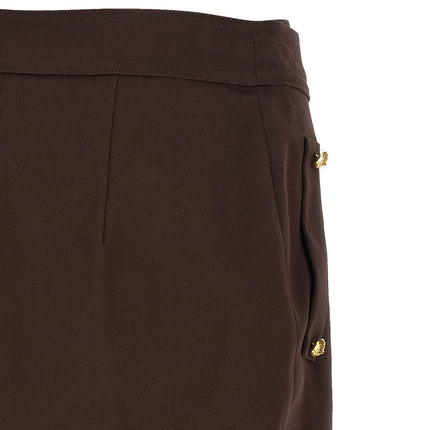 Elisabetta Franchi Brown Cotton Long Skirt