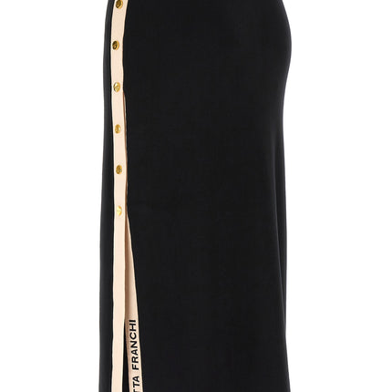 Elisabetta Franchi Black Viscose Midi Skirt