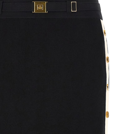 Elisabetta Franchi Black Viscose Midi Skirt